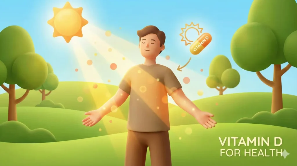 Sunlight coming through a window to show natural vitamin D source&rdquo;