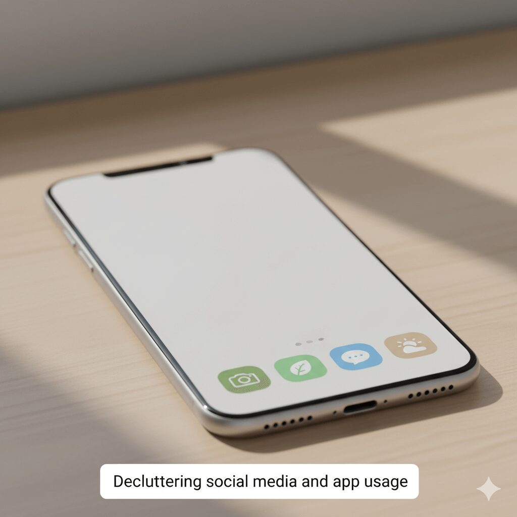 Decluttering social media and app usage.&rdquo;